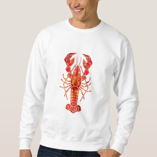 Sweatshirt Homard polygonal rouge (Devant)