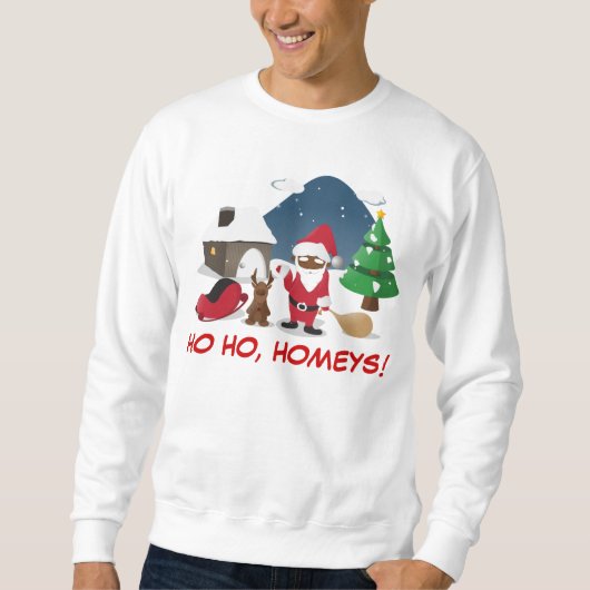 Sweatshirt Homeboys de Joyeux Noël : Père Noël et Blingin (Devant)