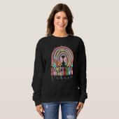 Sweatshirt Homeschool Vibes Back To School Rainbow Groovy Flo (Devant entier)