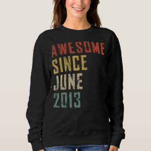 Sweatshirt Homme 9 ans Awesome depuis Juin 2013 9e Naissance