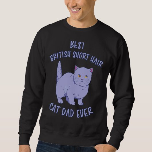 Sweatshirt Homme Anglais Cheveux Courte Papa Bkh Chat Père Br (Devant)