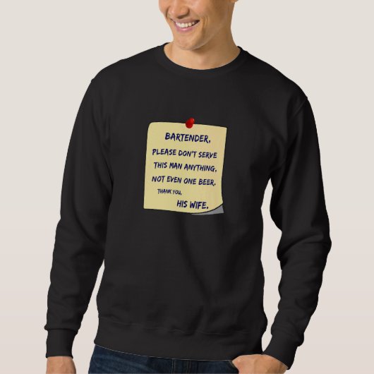 Sweatshirt Homme Cher Bartender Boire de bière (Devant)