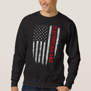 Sweatshirt Homme Electricien Papa Américain Drapeau 4 juillet