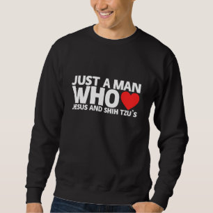 Sweatshirt Homme mâle Jesus Shih Tzu Chien Animal animal anim