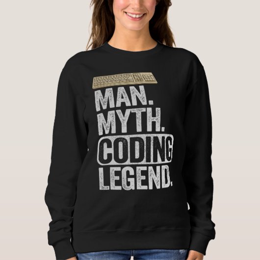 Sweatshirt Homme Myth Coding Legend Coder Papa Geek Ordinateu (Devant)