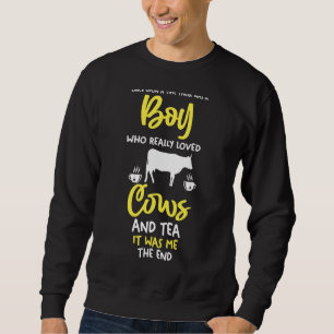 Sweatshirt Homme Un Garçon Qui Aime Le Thé Et La Vache