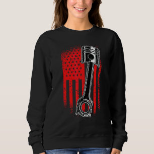 Sweatshirt Homme Vintage Drapeau Américain Piston Muscle Car