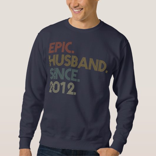 Sweatshirt Hommes 10e anniversaire de Mariage est mari épique (Devant)