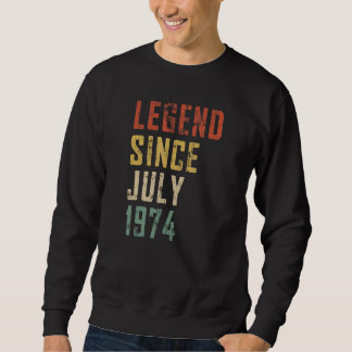 Sweatshirt Hommes 48 Ans Légende depuis juillet 1974 48e Birt