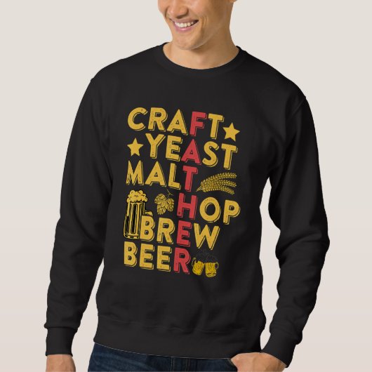 Sweatshirt Hommes Artisanat Levure Malt Hop Brew Bière Artisa (Devant)