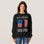 Sweatshirt Hommes Black Labrador Papa Américain Drapeau Propr (Devant entier)