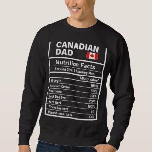 Sweatshirt Hommes canadiens papa valeur nutritive Fête des pè