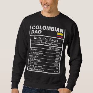 Sweatshirt Hommes Colombien Papa Nutrition Fiches Fête des pè