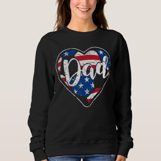 Sweatshirt Hommes en détresse Drapeau Américain Coeur Footbal (Devant)