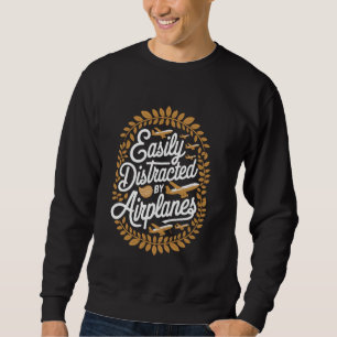 Sweatshirt Hommes facilement distraits par les avions Rétro A