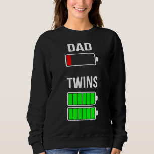 Sweatshirt Hommes Fatigué Papa Faible Batterie Jumeaux Plein