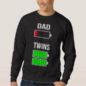 Sweatshirt Hommes Fatigué Papa Faible Batterie Jumeaux Plein (Devant)