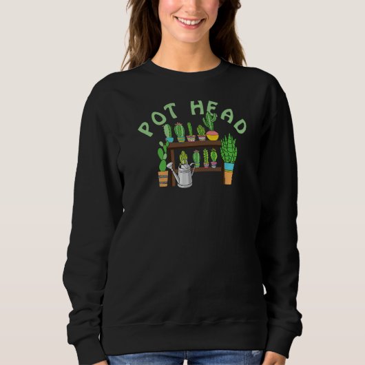 Sweatshirt Hommes Femmes Pothee Cactus Succulent Plante Jardi (Devant)
