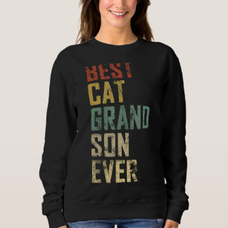 Sweatshirt Hommes Fête des pères Meilleur Chat Grandson Jamai
