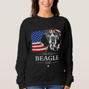 Sweatshirt Hommes Fier Beagle Papa Drapeau Américain Chien pa