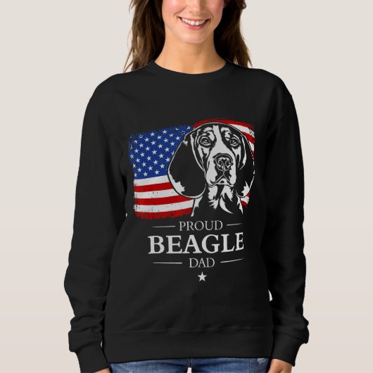 Sweatshirt Hommes Fier Beagle Papa Drapeau Américain Chien pa (Devant)