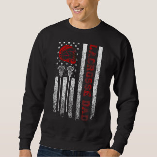 Sweatshirt Hommes Fier Lacrosse Papa Cool Drapeau Américain U