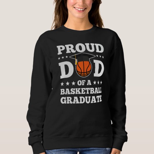 Sweatshirt Hommes Fier Papa D'Un Diplômé De Basket-Ball (Devant)