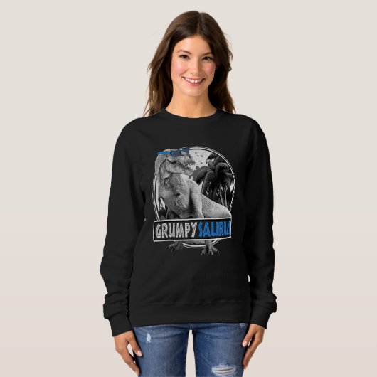 Sweatshirt Hommes Grumpy Saurus T Rex Dinosaur Hommes Famille (Devant entier)