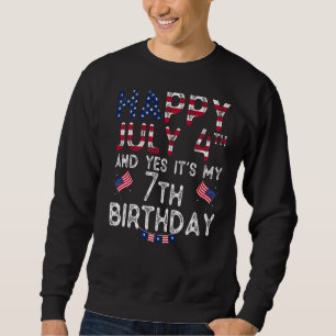 Sweatshirt Hommes heureux 4 Juillet Et Oui C'est mon 7e Anniv
