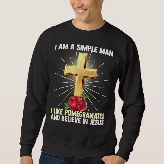 Sweatshirt Hommes Homme Simple Comme La Grenade Et Croire En  (Devant)