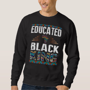 Sweatshirt Hommes instruits Roi Noir Pride Noir Mois d'histoi