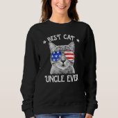 Sweatshirt Hommes Meilleur Chat Oncle jamais drapeau américai (Devant)
