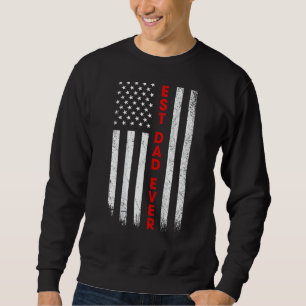 Sweatshirt Hommes Meilleur papa Jamais Drapeau Américain Papa