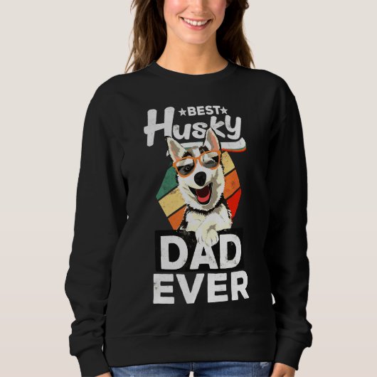 Sweatshirt Hommes Meilleur Père Husky Jamais (Devant)