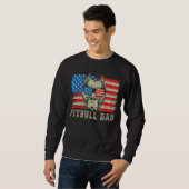 Sweatshirt Hommes Pitbull Papa américain Pit Bull Dog Us Drap (Devant entier)