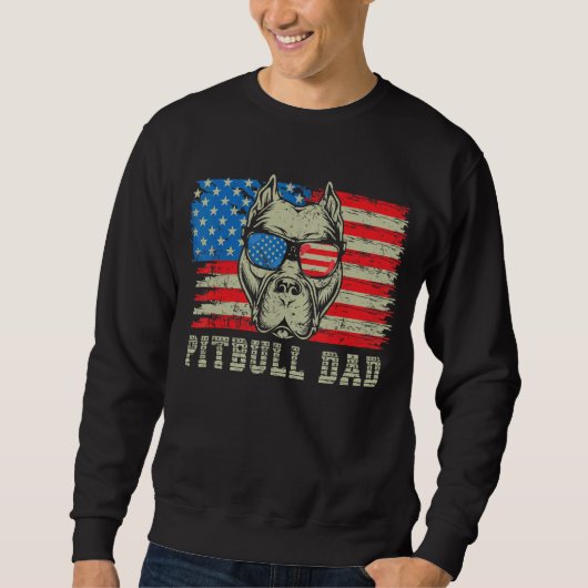 Sweatshirt Hommes Pitbull Papa américain Pit Bull Dog Us Drap (Devant)