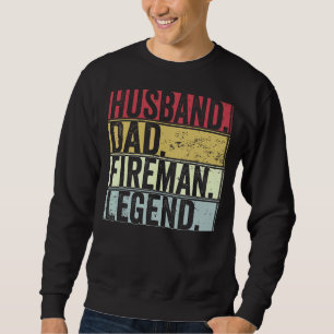 Sweatshirt Hommes Retro Mari Papa Fireman Légende pour père