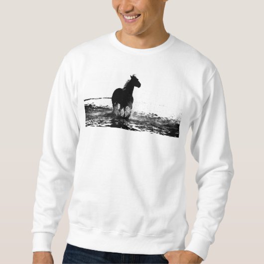 Sweatshirt Hommes Vêtements Pop Art Runse Cheval Double Côté (Devant)