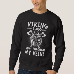 Sweatshirt Hommes Viking Nordic Odin Valhalla Viking Blood Th