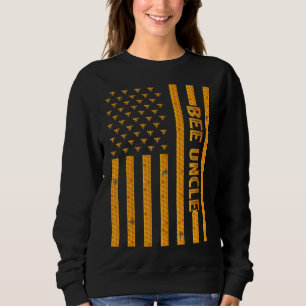 Sweatshirt Hommes Vintage Bee Drapeau américain Bee Uncle Pèr