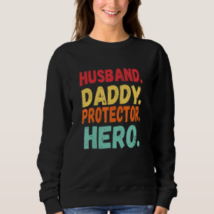 Sweatshirt Hommes Vintage Mari papa protecteur Héros Pères D