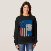 Sweatshirt Honduran American Flag Half USA Honduras Root Prou (Devant entier)