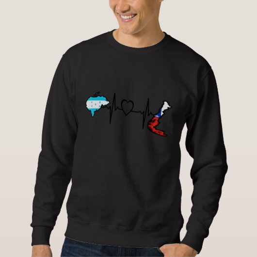 Sweatshirt Honduras Chile Flag Honduran Chilean Heartbeat (Devant)