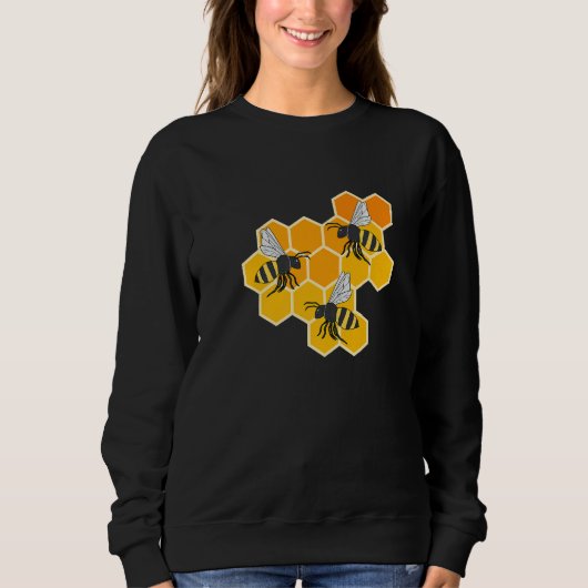 Sweatshirt Honeycombs Bees Nature Wildlife Honey Premium (Devant)