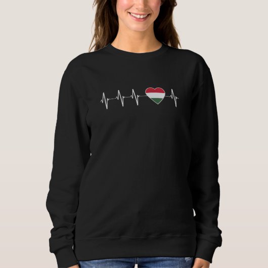 Sweatshirt Hongrois Heartbeat I Love Hungary Flag Heart (Devant)