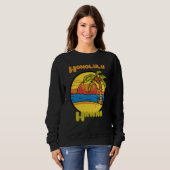 Sweatshirt Honolulu Sunset Vacation Hawaii Palm trees Ocean (Devant entier)