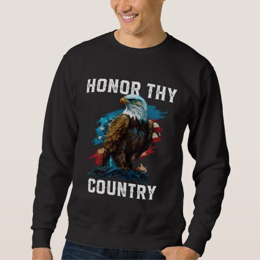Sweatshirt Honor Thy Country American Bald Eagle America USA (Devant)