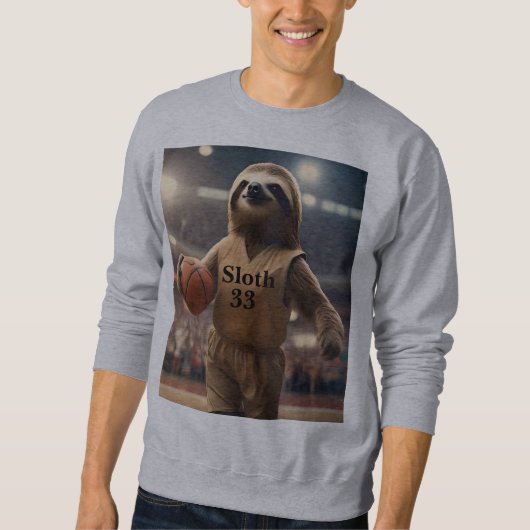 Sweatshirt Hoops and Hangs : Le Slam Dunking Sloth, (Devant)