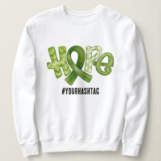 Sweatshirt Hope Awareness Ribbon Personalized Hashtag (Design devant)