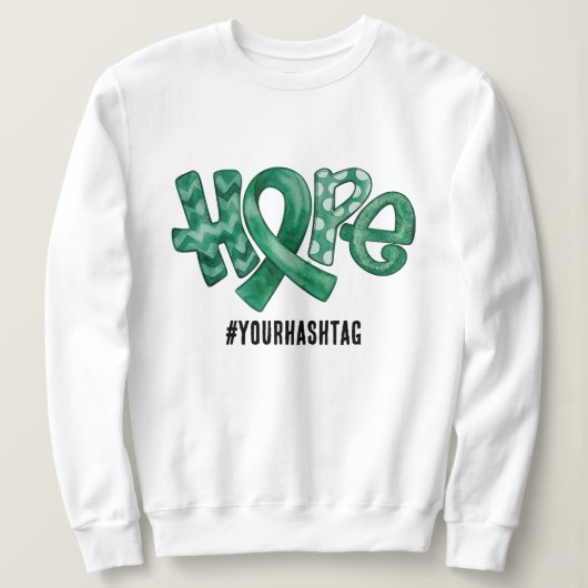 Sweatshirt Hope Awareness Ribbon Personalized Hashtag (Design devant)